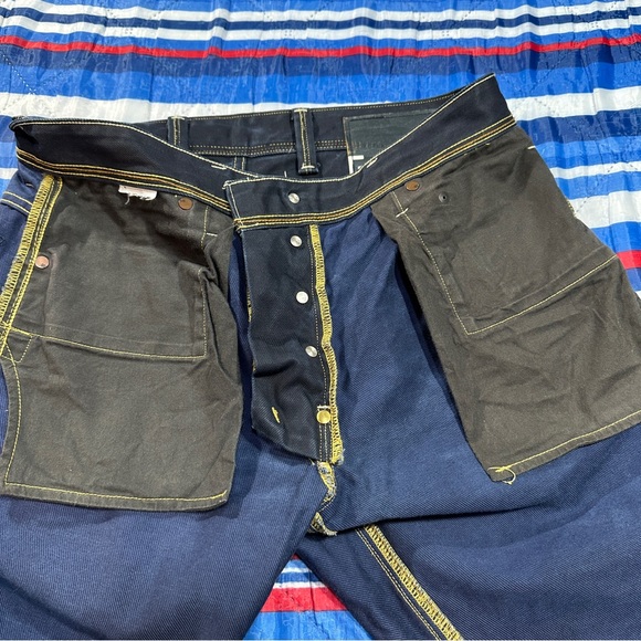 G Star Raw 3301 Dark Wash Blue Navy Denim Men’s Size 33x28 Waxed Jeans - Picture 11 of 14